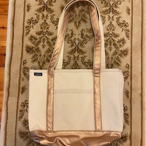 Lands End Metallic Rose Gold Tote